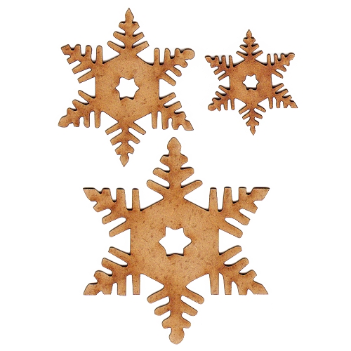 Snowflake Shaped Wood Surface, 1/4 MDF, Select Size
